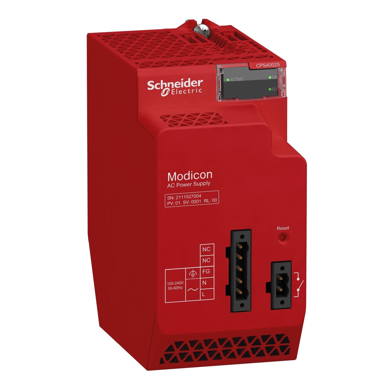 Picture of redundant power supply module, Modicon X80, 100 to 240V AC, safety