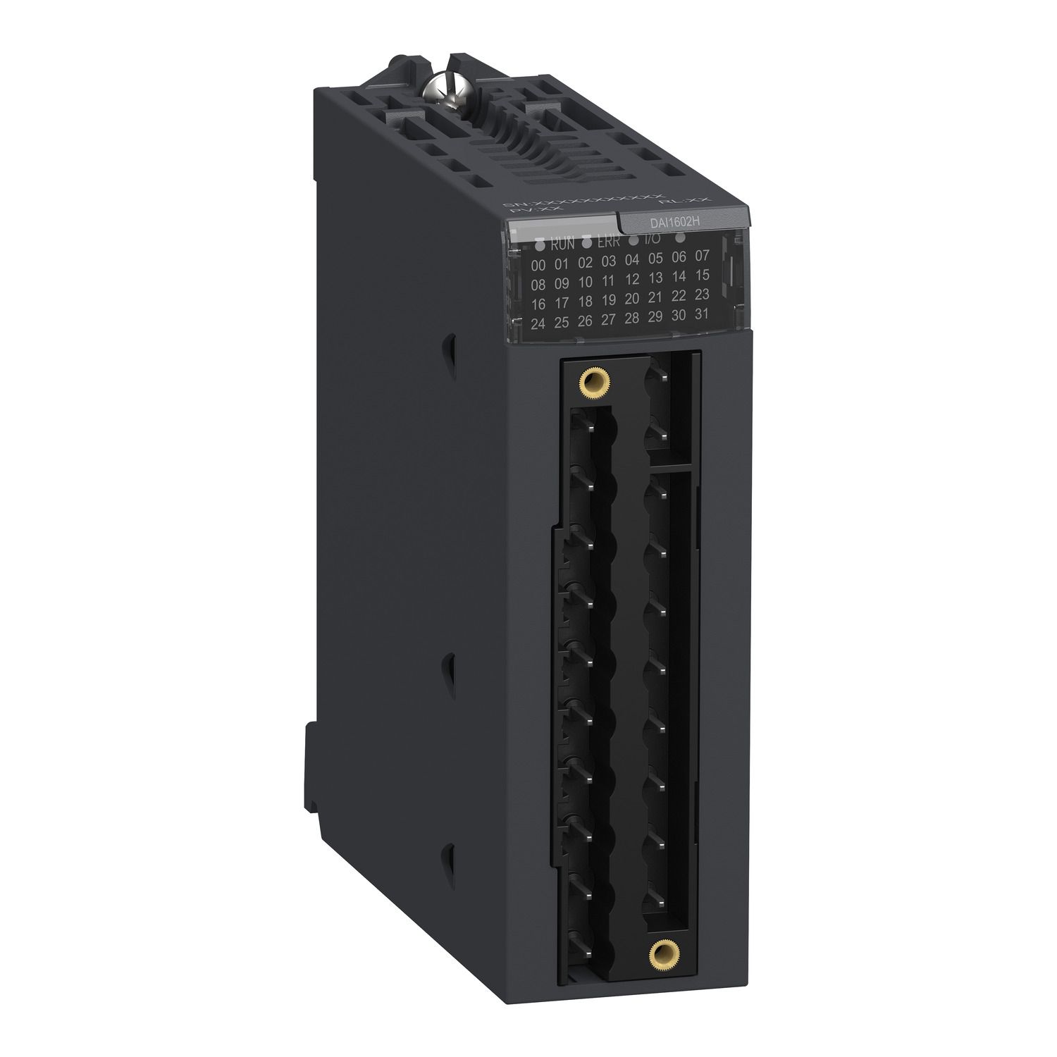 Picture of Discrete input module, Modicon X80, 16 inputs, 24V AC/DC positive or negative, for severe environments