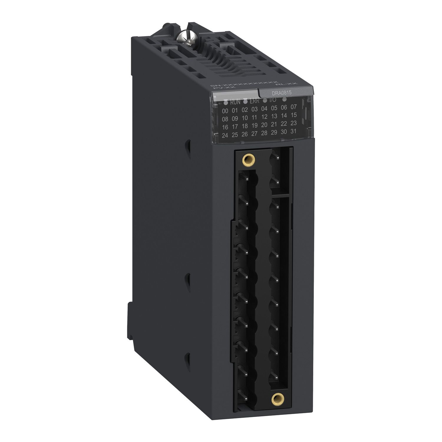 Picture of discrete output module, Modicon X80, 8 NO relay outputs, 24 to 240V AC, 24 to 125V DC