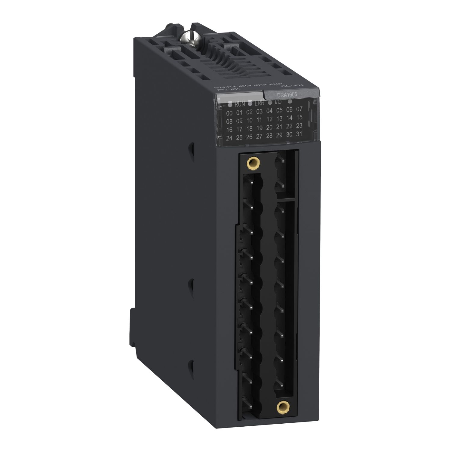 Picture of discrete output module, Modicon X80, 16 NO relay outputs, 24 to 240V AC, 24 to 48V DC