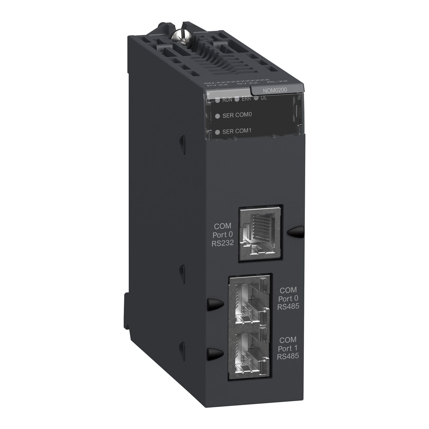 Picture of communication module, Modicon X80, Serial link module, 2 RS485 or 232 ports in Modbus and character mode