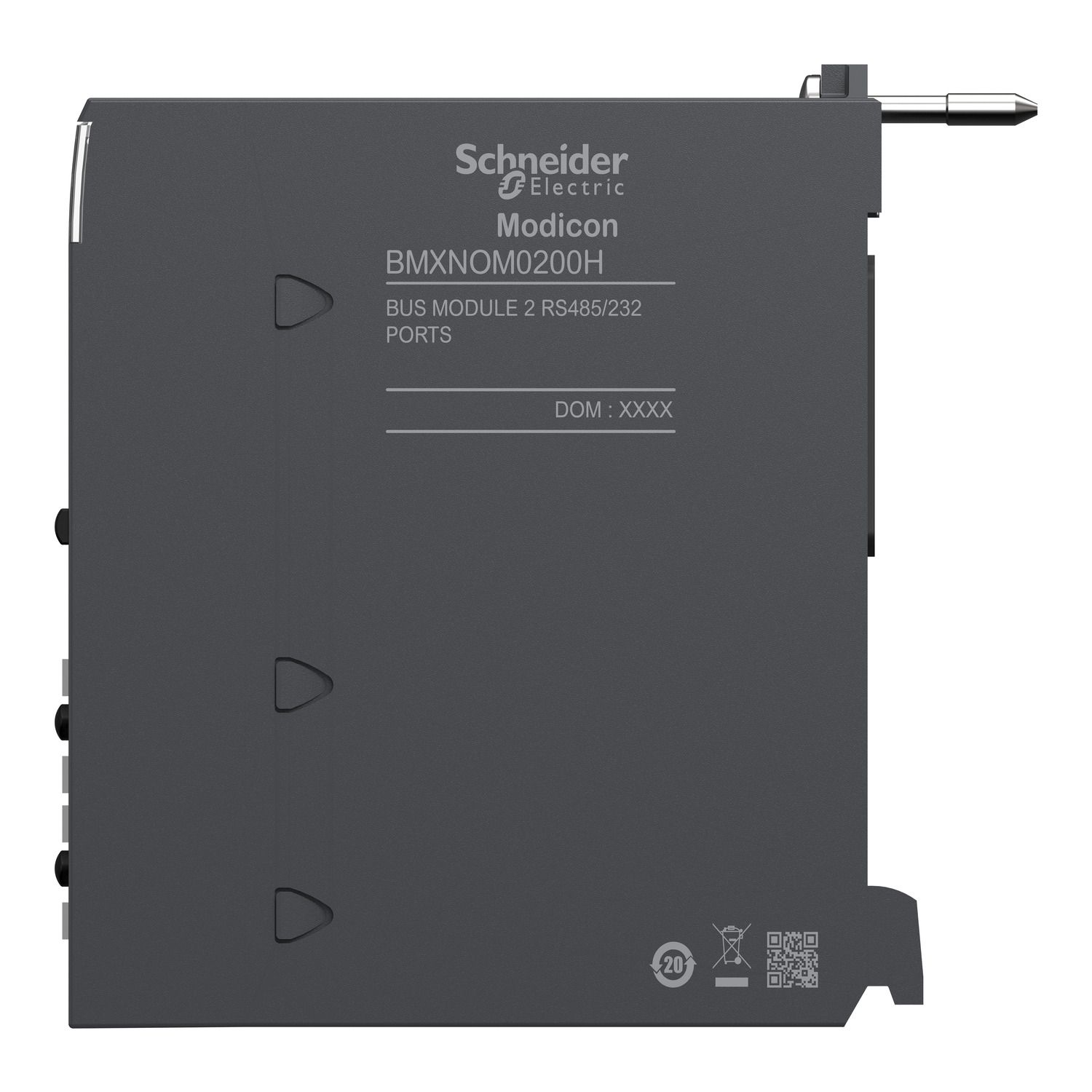 Picture of communication module, Modicon X80, Serial link module, 2 RS485 or 232 ports in Modbus and character mode, severe environment