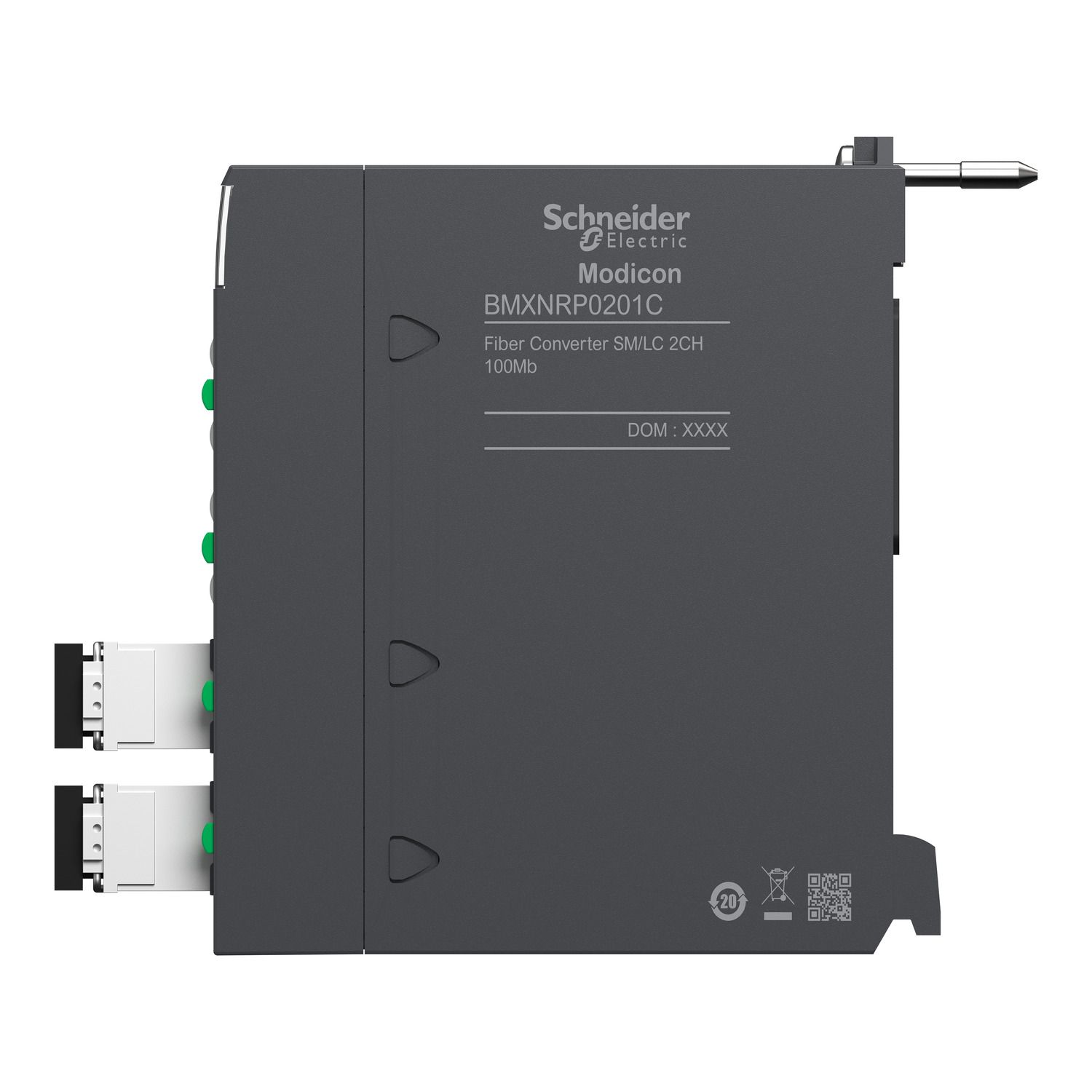 Picture of fiber converter, Modicon X80, SM/LC 2CH 100Mb, for severe environment