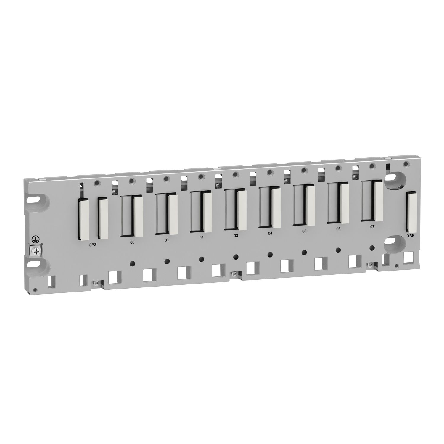 Picture of Backplane, Modicon X80, 8 slots, panel, mounting plate or DIN rail mounting, ruggedized