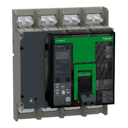 Picture of Circuit breaker, ComPacT NS1000N, 50kA at 415VAC, 4P, fixed, manually operated, MicroLogic 5.0A control unit, 1000A