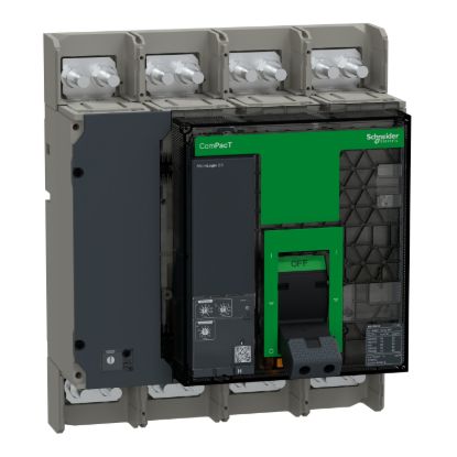 Picture of Circuit breaker, ComPacT NS1250H, 70kA at 415VAC, 4P, fixed, manually operated, MicroLogic 2.0 control unit, 1250A