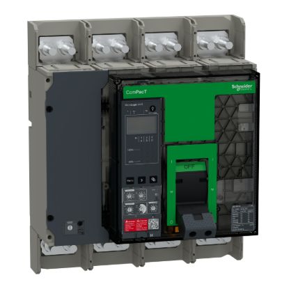 Picture of Circuit breaker, ComPacT NS1600H, 70kA at 415VAC, 4P, fixed, manually operated, MicroLogic 5.0E control unit, 1600A