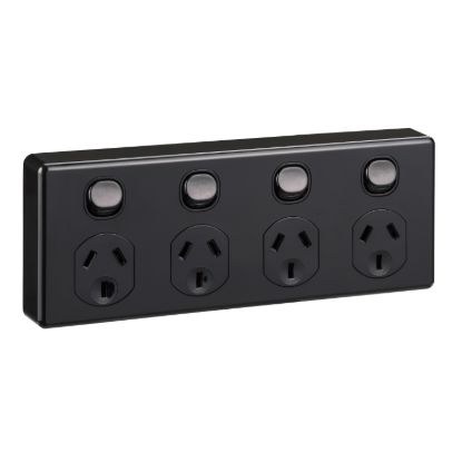Picture of Quad Switch Socket Outlet, Classic C2000 Series, Classic, 250V, 10A, 2 Pole