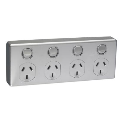 Picture of Quad Switch Socket Outlet, Classic C2000 Series, Classic, 250V, 10A, 2 Pole