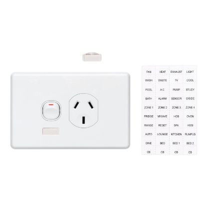 Picture of Single Switch Socket Outlet, Classic C2000 Series, Classic, 250V, 10A, Circuit Identification