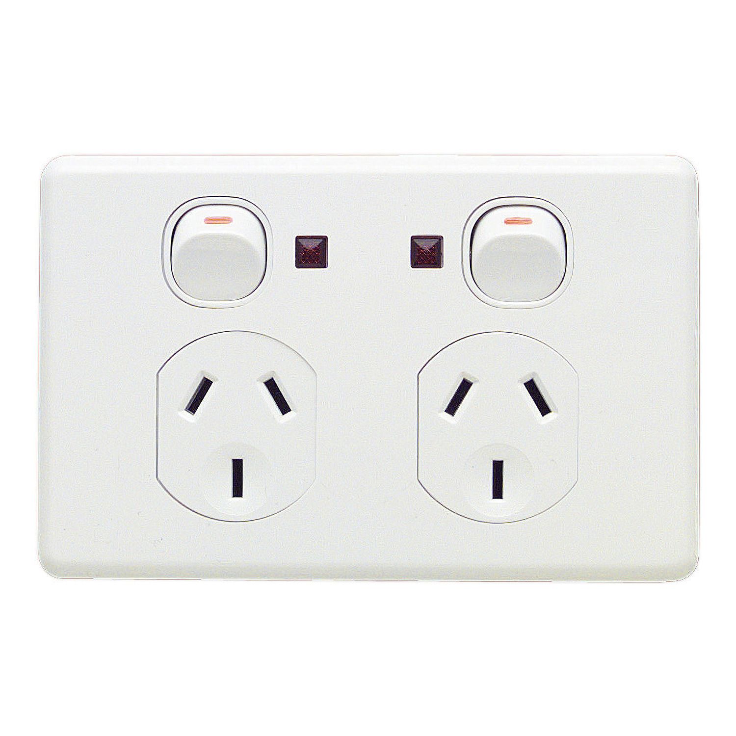 Picture of Twin Switch Socket Outlet, Classic C2000 Series, Classic, 250V, 10A, Indicator