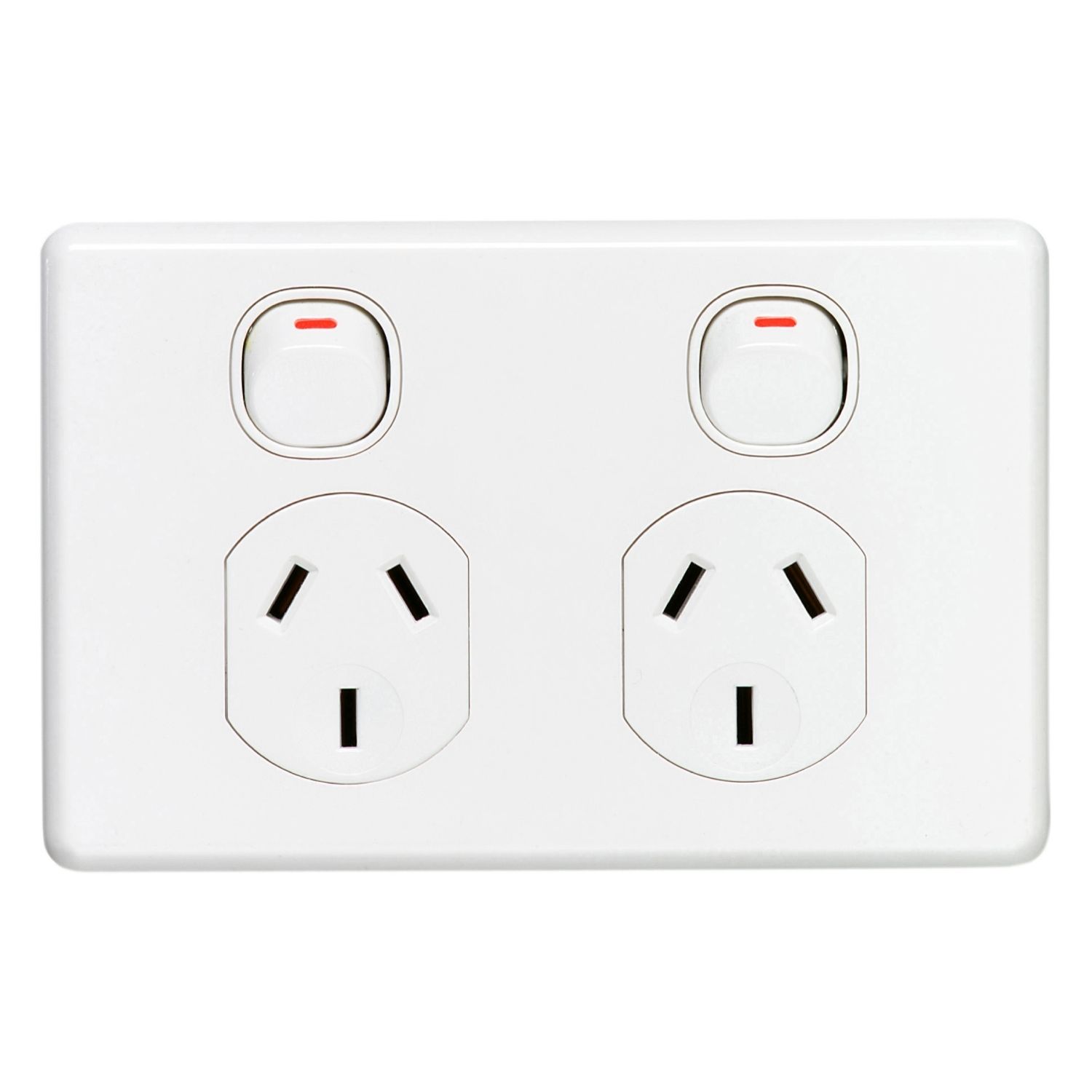 Picture of Twin Switch Socket Outlet, Classic C2000 Series, Classic, 250V, 10A, Safety shutter