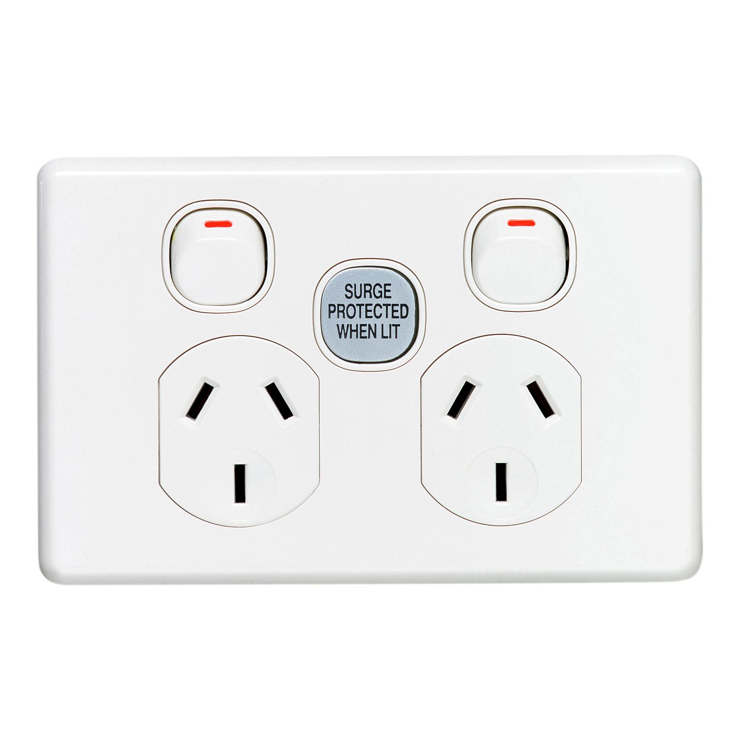 Picture of Switched Socket Outlet, Classic C2000 Series, Twin, 250V, 10A, 1 Pole, Surge Protection