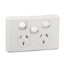 Picture of Switched Socket Outlet, Classic C2000 Series, Twin 250V 10A Removable Extra Switch Safety Shutter