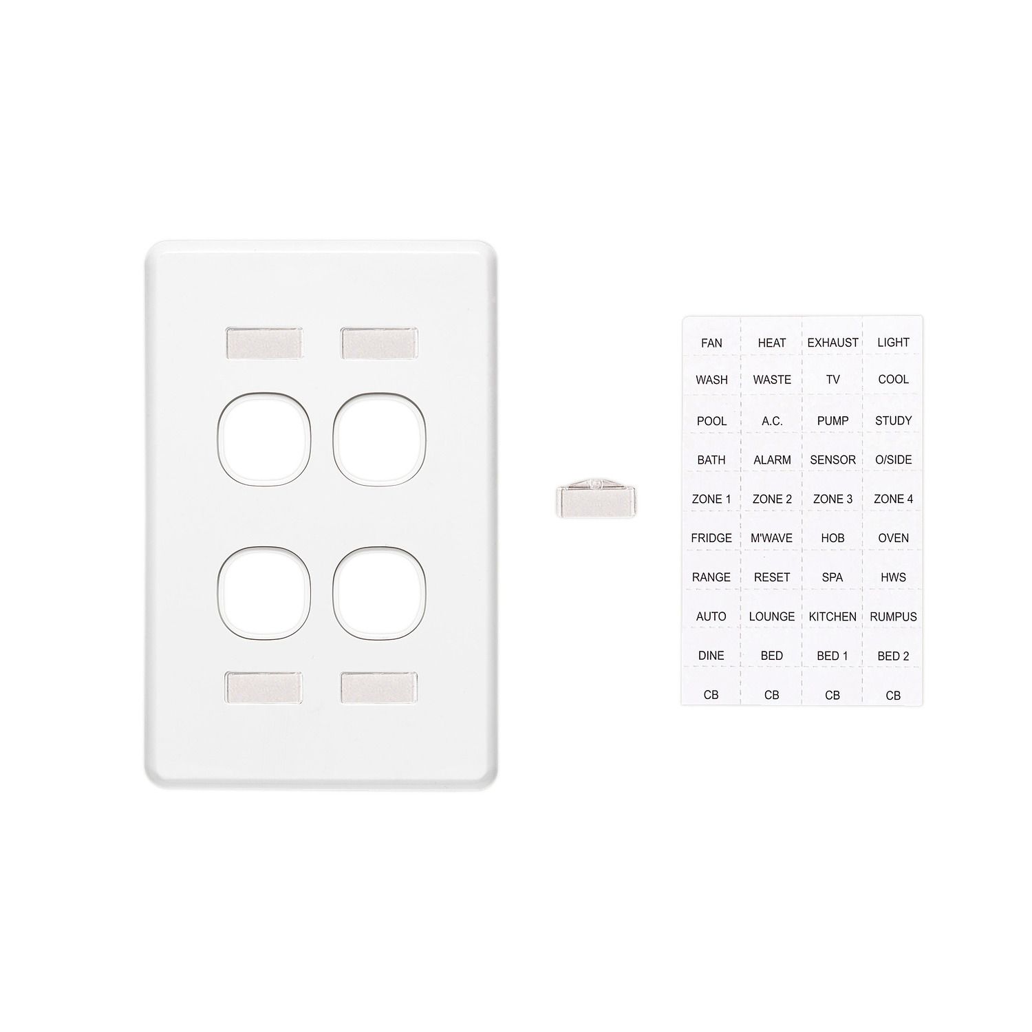 Picture of Switch Grid Plate and Cover, Classic C2000 Series, 4 Gang, Vertical Mount