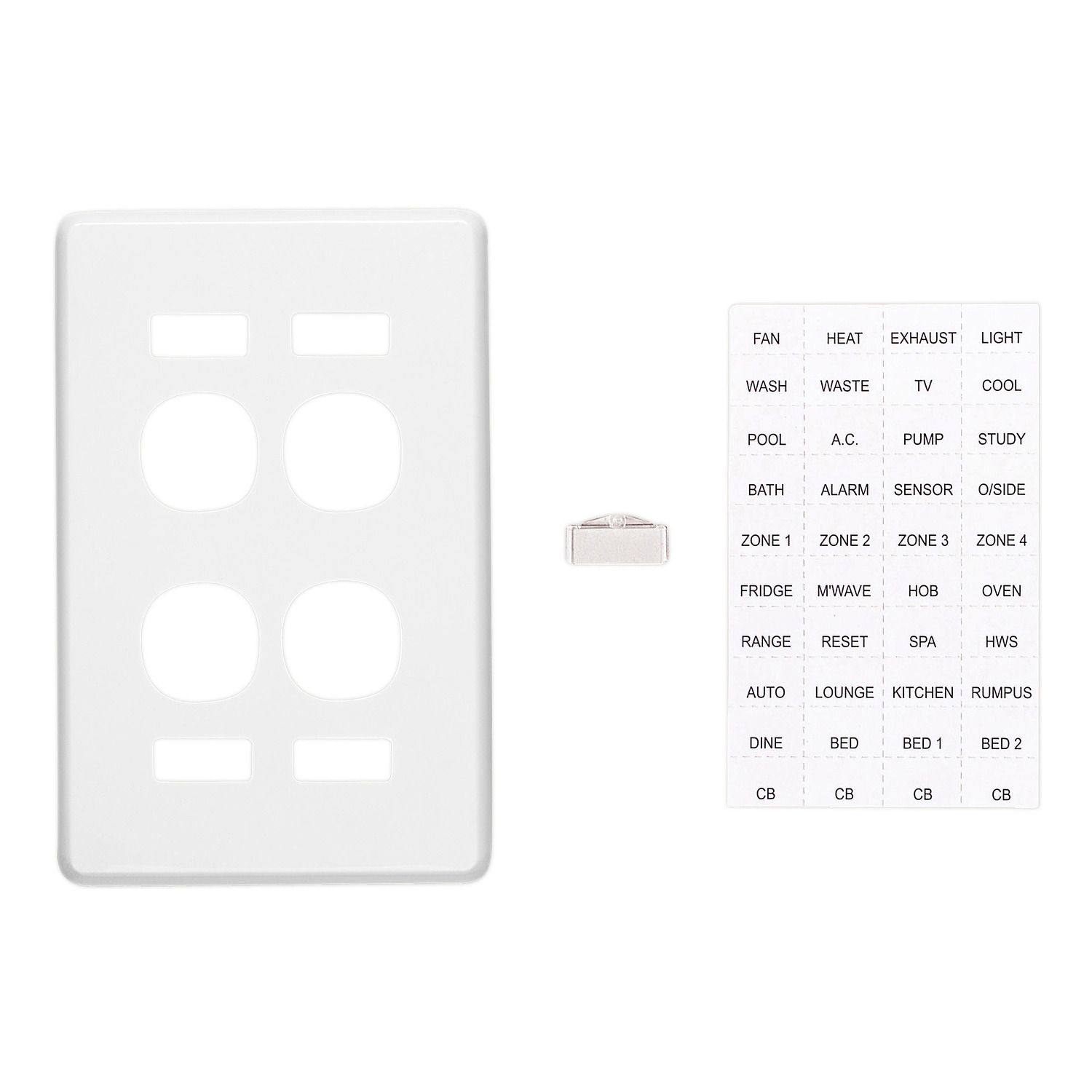 Picture of Switch Plate Cover, Classic C2000 Series, Metal Finish, 4 Gang, Vertical Mount, with ID Window