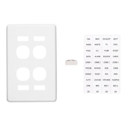 Picture of Switch Plate Cover, Classic C2000 Series, Metal Finish, 4 Gang, Vertical Mount, with ID Window