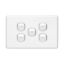 Picture of Flush Switch, Classic C2000 Series, 5 Gang, 250VAC, 10A, Standard, Horizontal