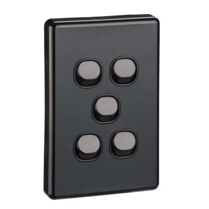 Picture of Flush Switch, Classic C2000 Series, 5 Gang, 250VAC, 10A, Standard, Vertical