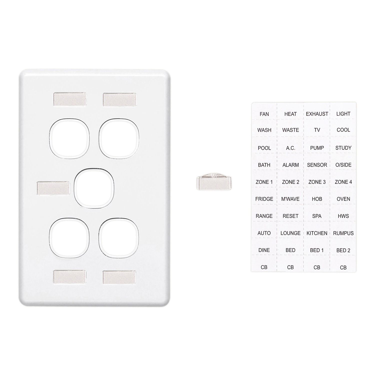 Picture of Switch Grid Plate and Cover, Classic C2000 Series, 5 Gang, Vertical Mount