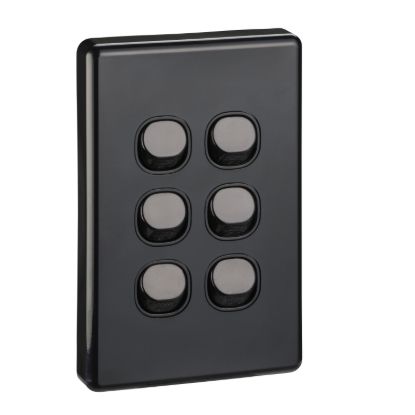 Picture of Flush Switch, Classic C2000 Series, 6 Gang, 250VAC, 10A, Standard, Vertical