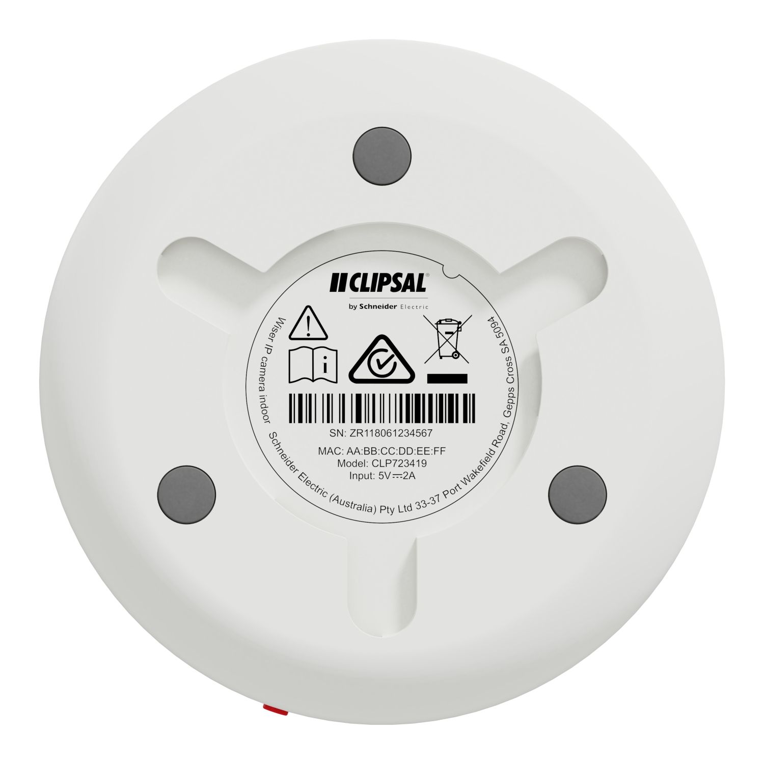 Picture of IP Camera, Clipsal Wiser, Wi-Fi, Pan and Tilt Adjustment, Indoor, IP20