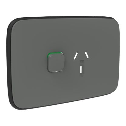 Picture of Essence Single Power Point Skin, Clipsal Iconic, Horizontal Mount, 250V, 10A, Clip-On