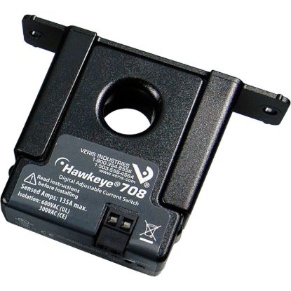 Picture of Current Switch: Adjustable Trip Point, 1-35 Amp, N.O. 1.0A@30 VAC/DC, 1.0A or less Minimum Trip Point, Solid Core Housing, Status LED, UL, CE