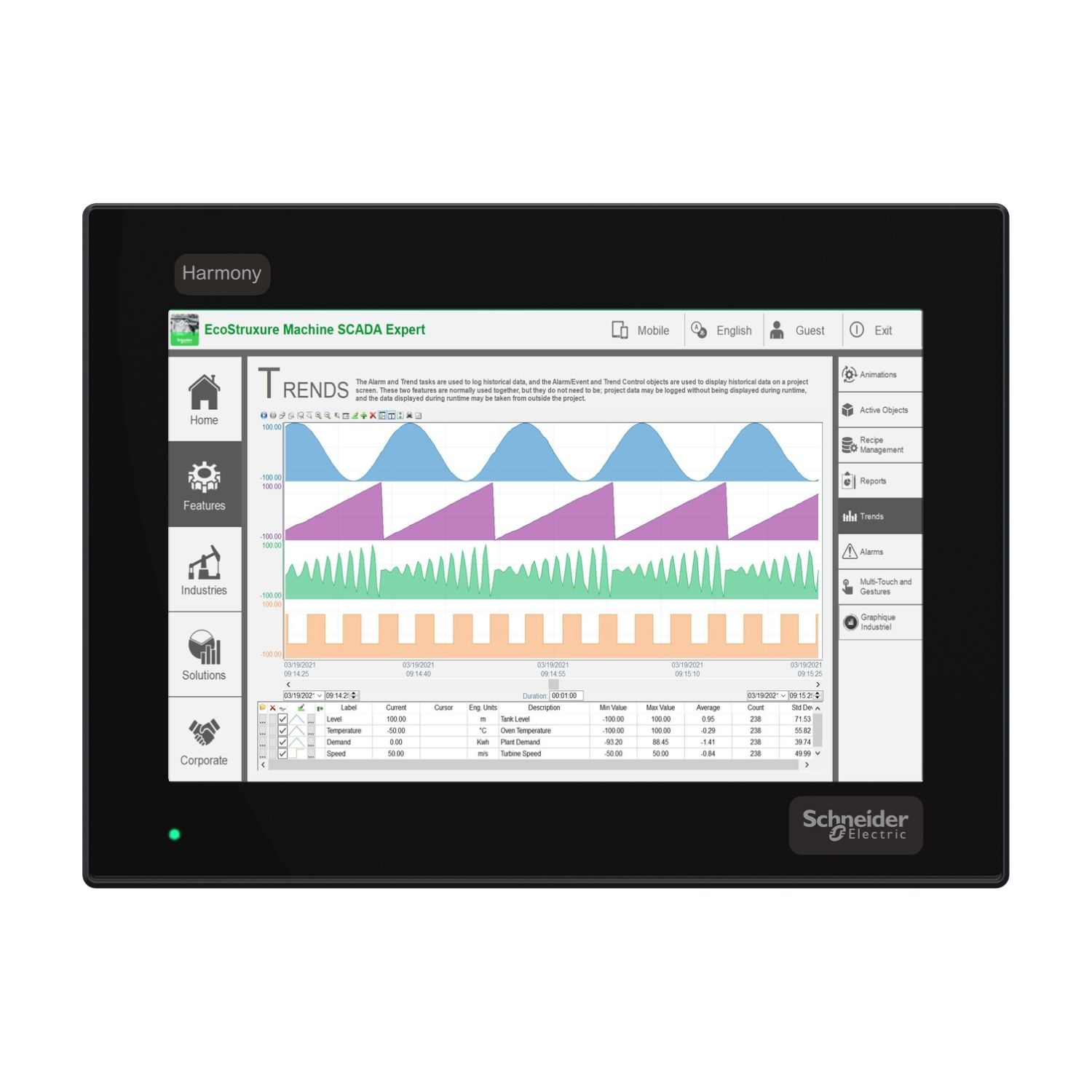 Picture of 10w Display module, Harmony P6, WXGA, 16M colors, PCAP Multi Touch (2 points) with optimized noise filter