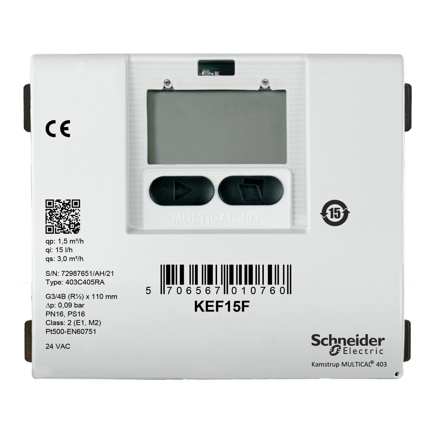 Picture of KE Series Flow Meter, R1 Threaded Brass, 6 m³/h Nominal, Flow Meter