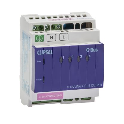 Picture of Din Rail Mounted Analogue Output Unit, C-Bus Control and Management System, 4 Channel, 240V