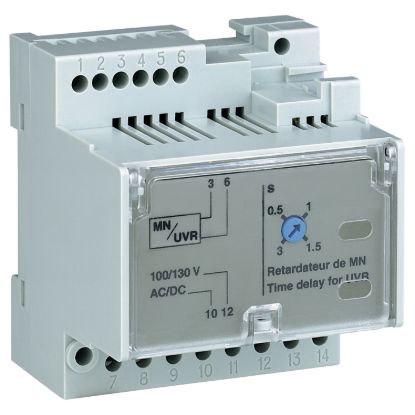 Picture of MN delay unit, MasterPact MTZ, adjustable time delay 0.5s to 3s, 48/60VDC, 48/60VAC 50/60Hz, spare part