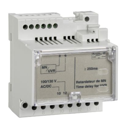 Picture of MN delay unit, MasterPact MTZ, fixed time delay 0.25s, 200/250VDC, 200/250VAC 50/60Hz, spare part