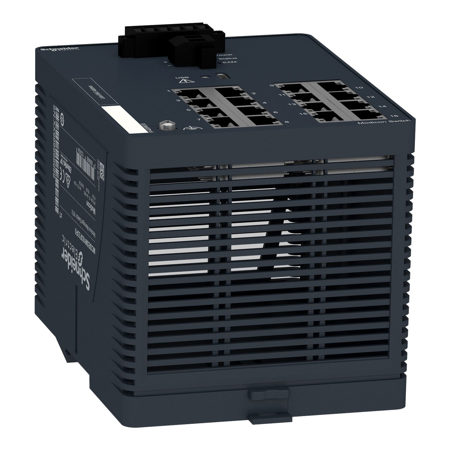 Picture of network switch, Modicon Networking, managed, 16 ports for copper