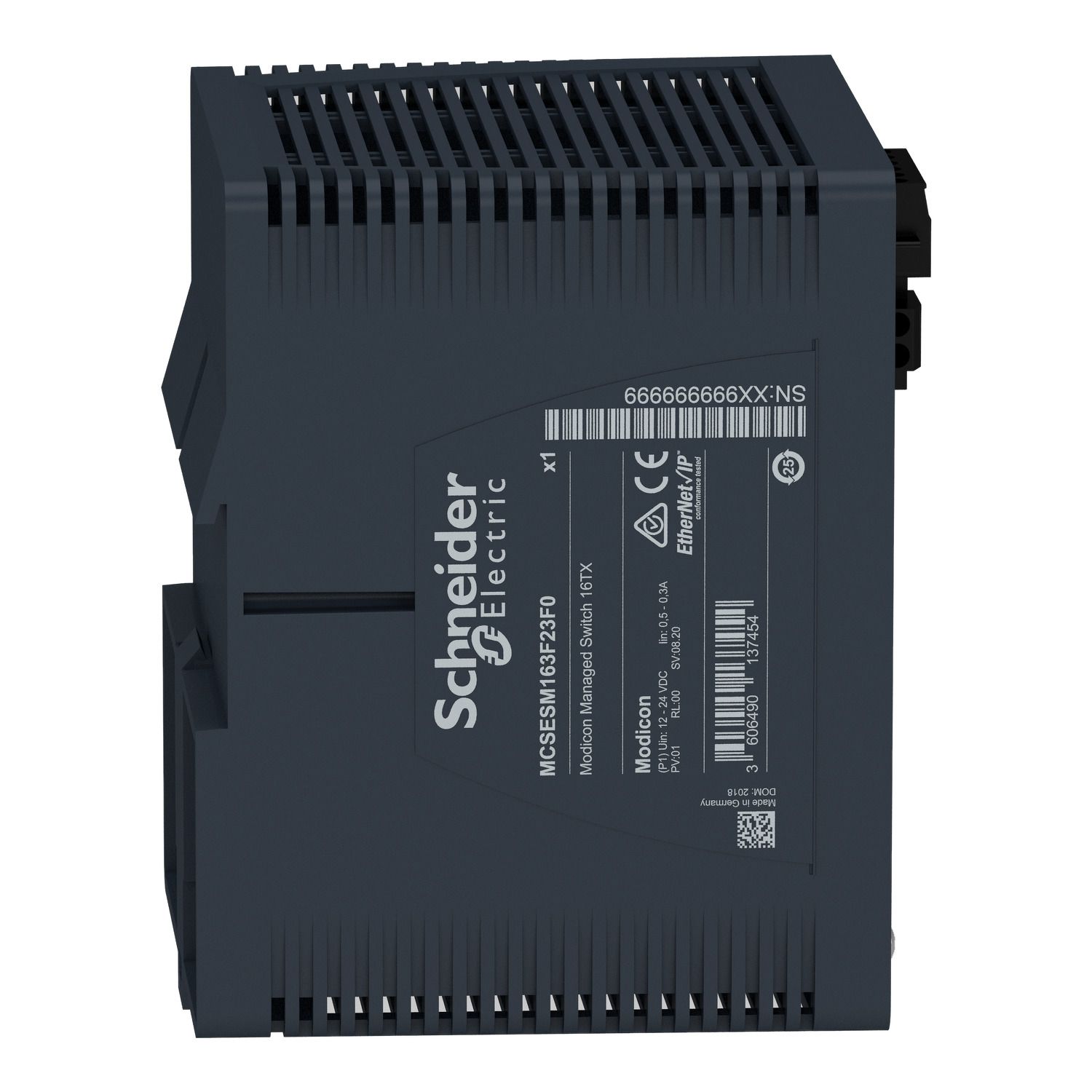 Picture of network switch, Modicon Networking, managed, 16 ports for copper