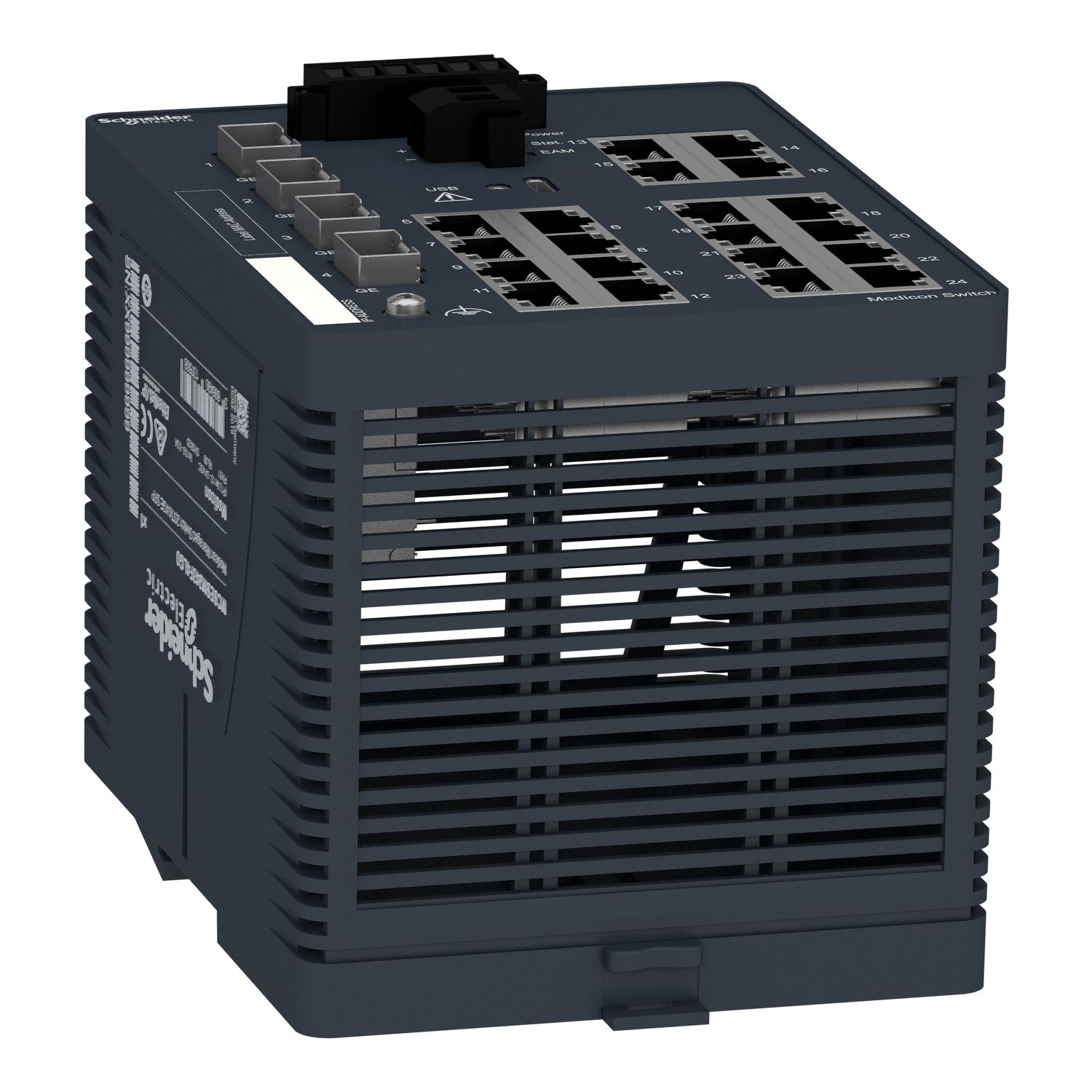 Picture of network switch, Modicon Networking, managed, 20 ports for copper with 4Gigabit SFP