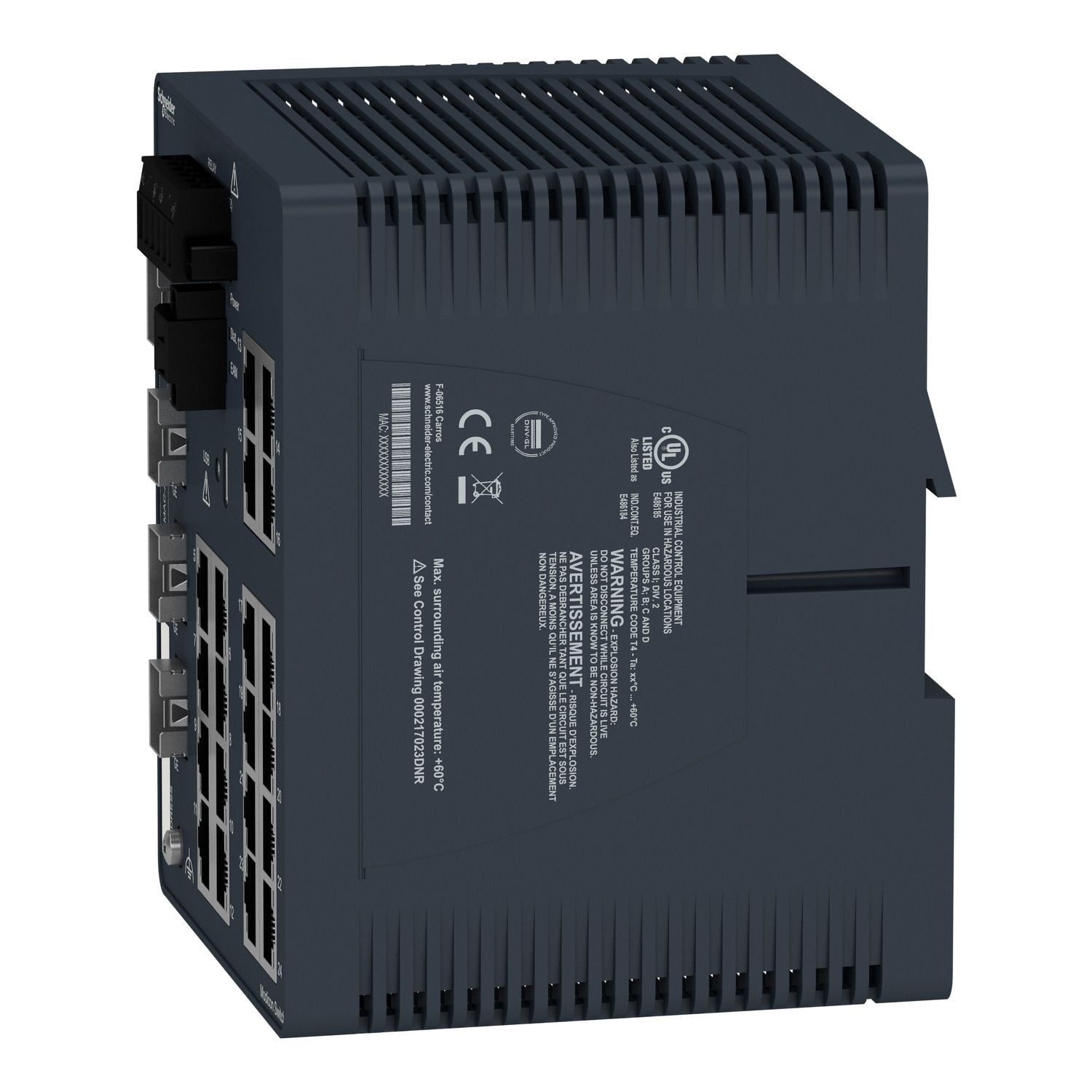 Picture of network switch, Modicon Networking, managed, 20 ports for copper with 4Gigabit SFP