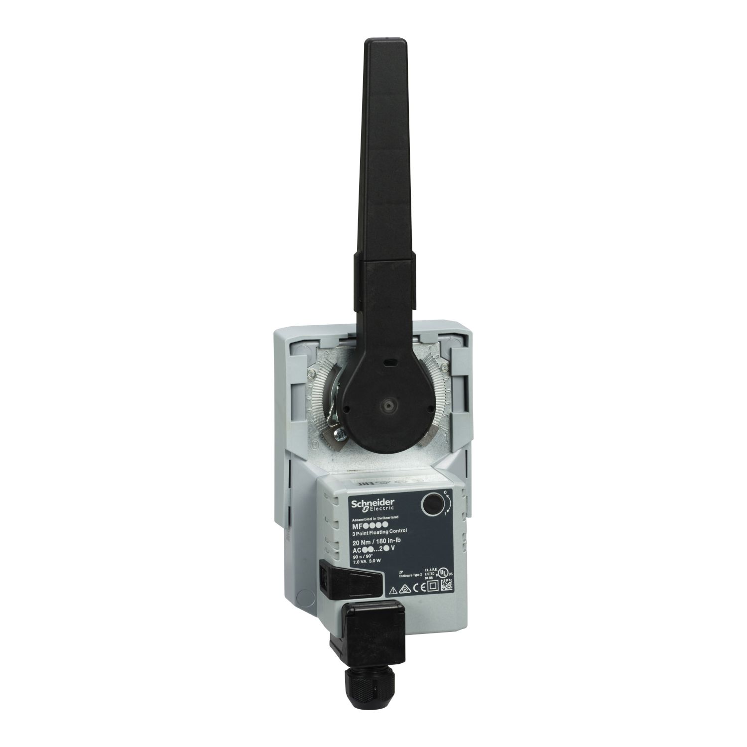 Picture of MF20 Butterfly Valve Actuator, Modulating, 2-10VDC, 24Vac/dc, 20Nm, Non-Spring Return, IP54