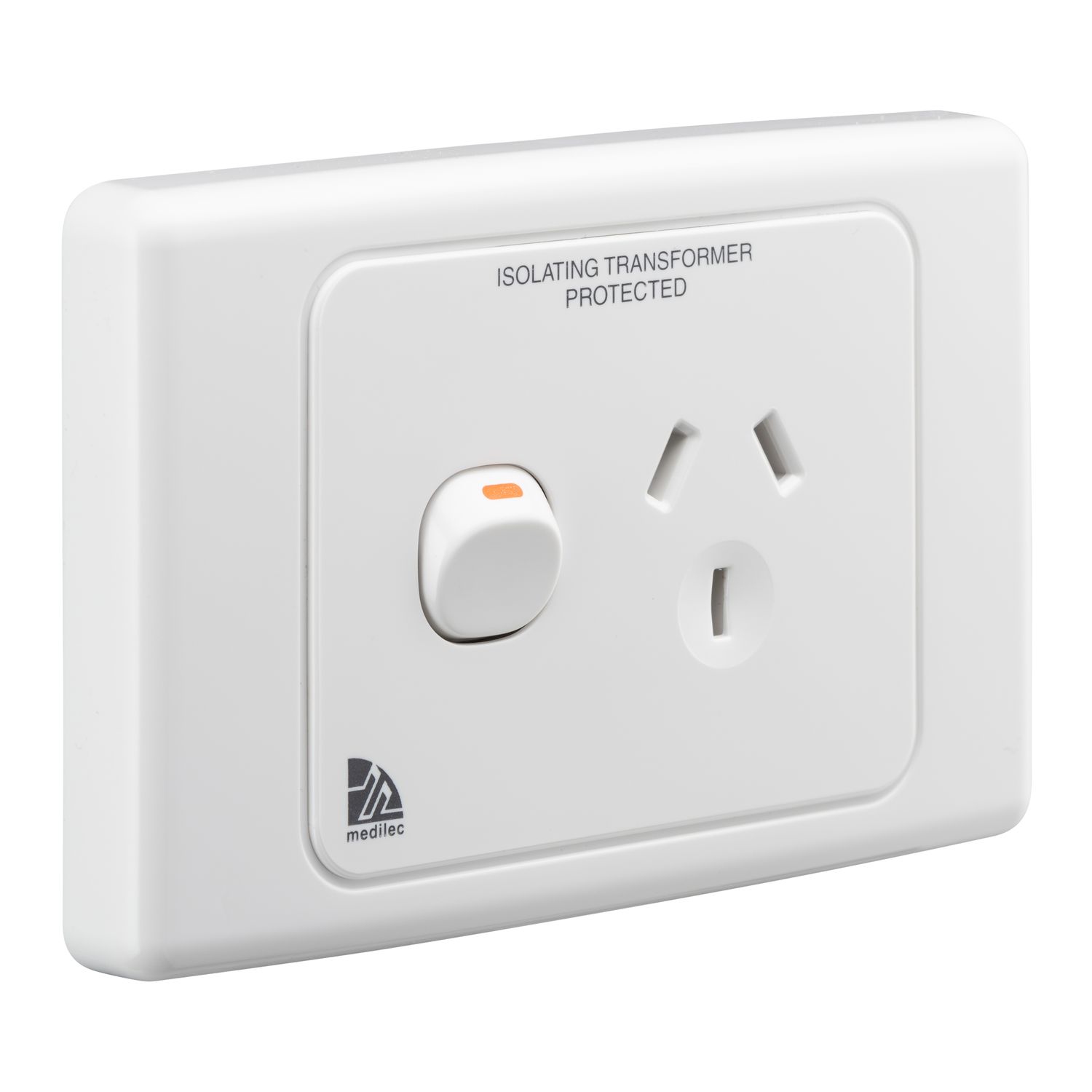 Picture of Single Switch Socket Outlet, Medilec, 250V, 10A, 2 Pole