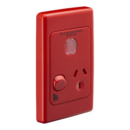 Picture of Single Switch Socket Outlet, Medilec, 250V, 10A, Vertical, 2 Pole, 10A, 250V