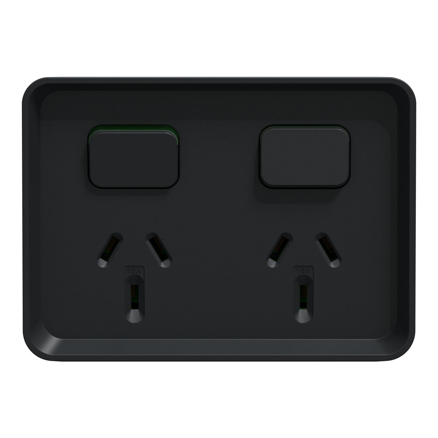 Picture of Twin Switched Socket Outlet, Clipsal Iconic Outdoor, Horizontal, 10A, 250V