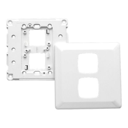 Picture of Switch Grid Plate and Cover, Prestige Series, 2 Gang, Large Format