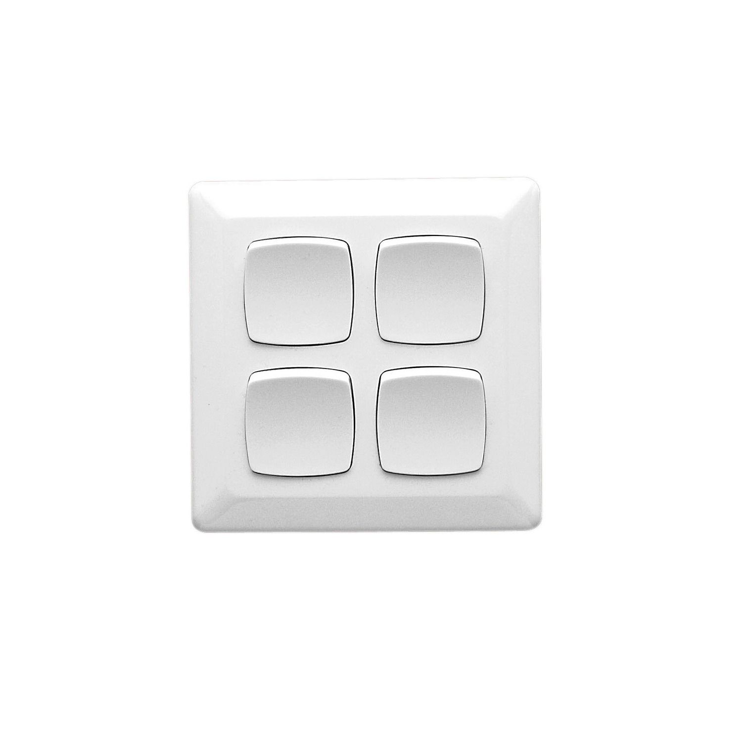 Picture of Flush Switch, Prestige Series, 4 Gang, 230/240V, 10A, Large Format, Vertical