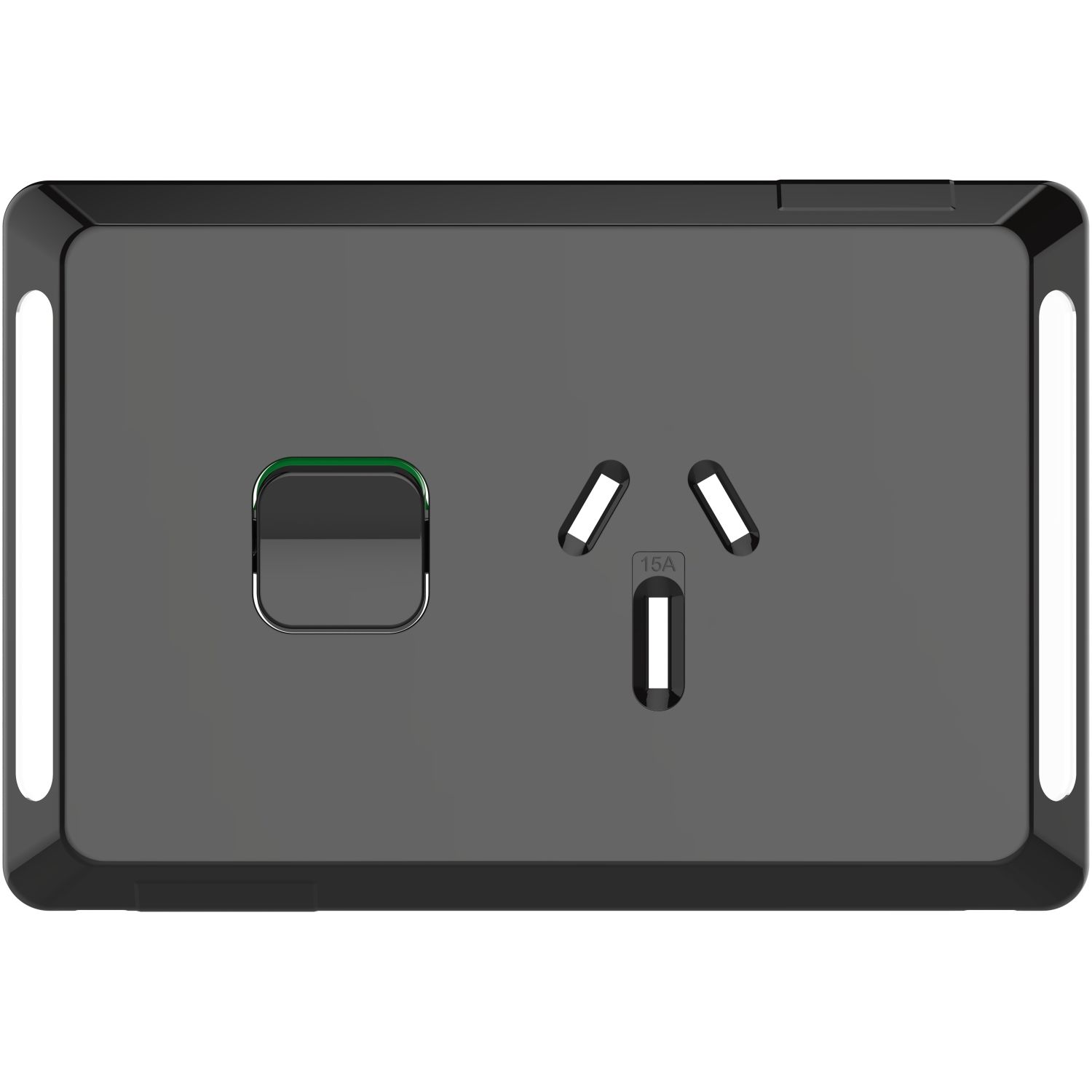 Picture of Single Power Point Skin, Pro Series, Horizontal Mount, 250V, 15A, Clip-On