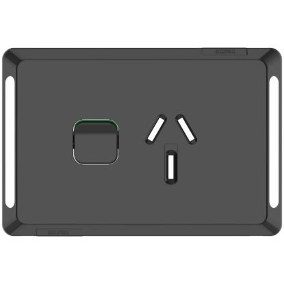 Picture of Single Power Point Skin, Pro Series, Horizontal Mount, 250V, 20A, Clip-On