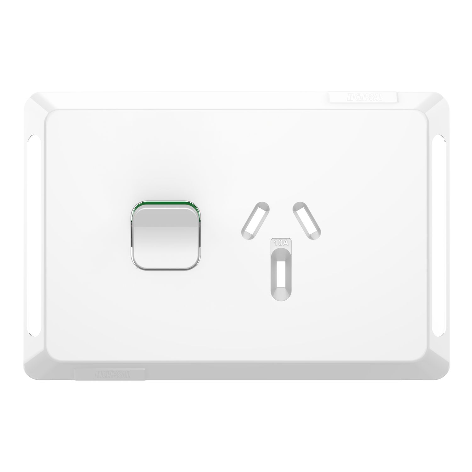 Picture of Single Power Point Skin, Pro Series, Horizontal Mount, 250V, 10A, Clip-On