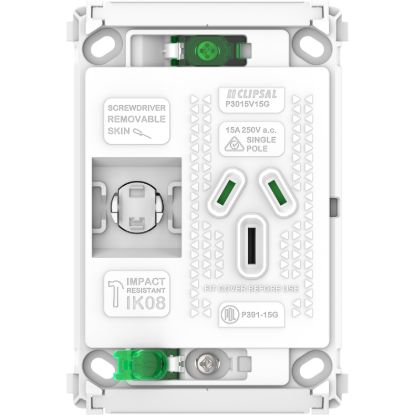 Picture of Single Power Point Grid, Pro Series, Vertical Mount, 250V, 15A