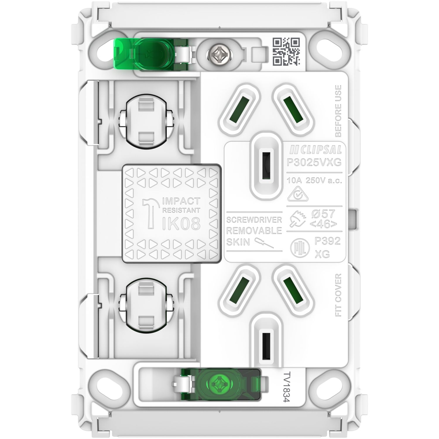 Picture of Twin Power Point Grid, Pro Series, Vertical Mount, 250V, 10A