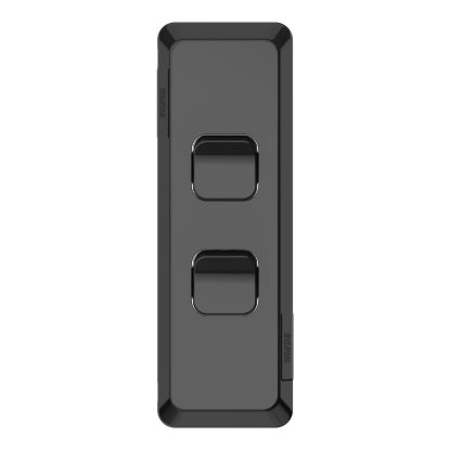 Picture of Architrave Switch, Pro Series, Vertical Mount, 2 Gang, 230/240V, 20A, 16AX