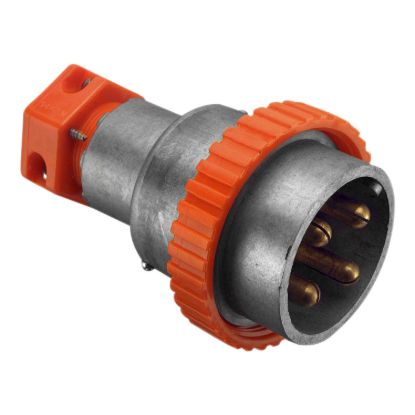 Picture of Multi Phase Plug, Metal Clad, 500V, 32A , 4 Round PIN, Plastic Screw Ring